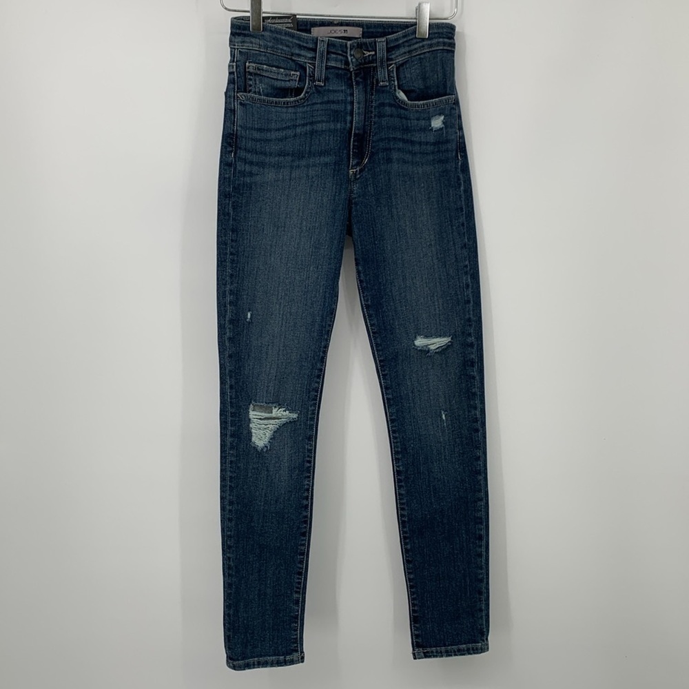 Joes Jeans high rise skinny ankle jeans distressed medium wash blue denim new 26